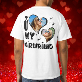 Camiseta Personalizada 2 Foto que Amo a minha Namorada