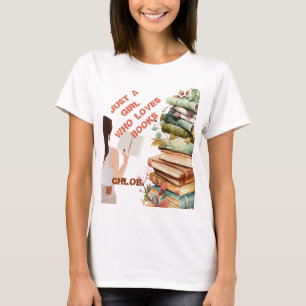 Camiseta Personalizada apenas uma garota que ama livros