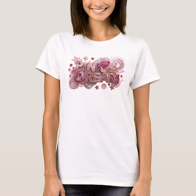 Camiseta Personalizada Artística Rosa SONHO COR-DE (Frente)