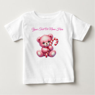 Camiseta Personalizada Bebê Natal Rosa Jersey