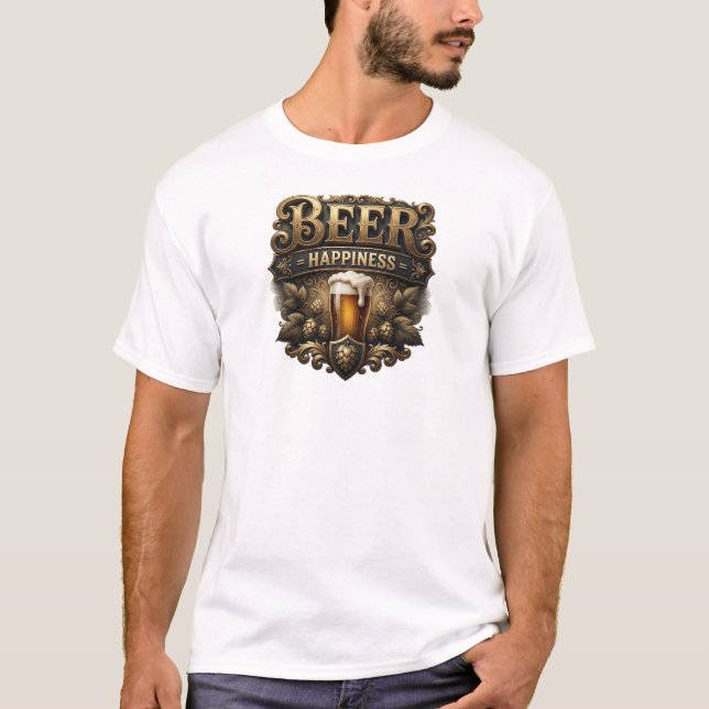 Camiseta Personalizada BEER HAPPINESS Vermelha Lin (Frente)
