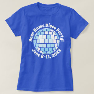 Camiseta Personalizada Bola de Discoteca Azul Retr