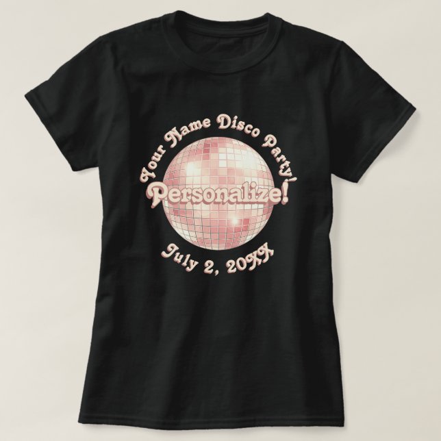 Camiseta Personalizada Bola de Discoteca Retro Dou (Frente do Design)