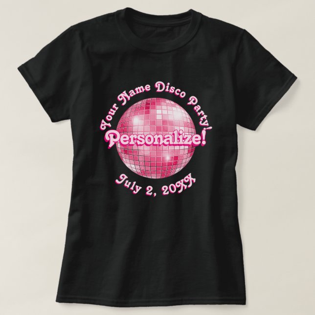 Camiseta Personalizada Bola de Discoteca Retro Ros (Frente do Design)