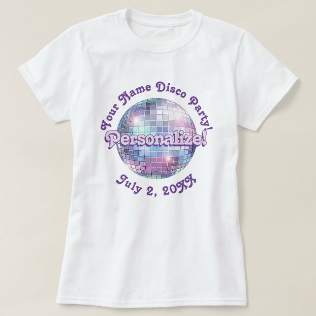 Camiseta Personalizada Bola de Discoteca Retro Rox (Frente do Design)