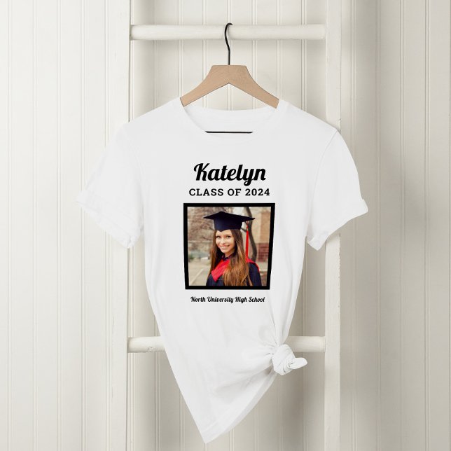 Camiseta Personalizada Classe Branca de Foto para Graduação (Criador carregado)