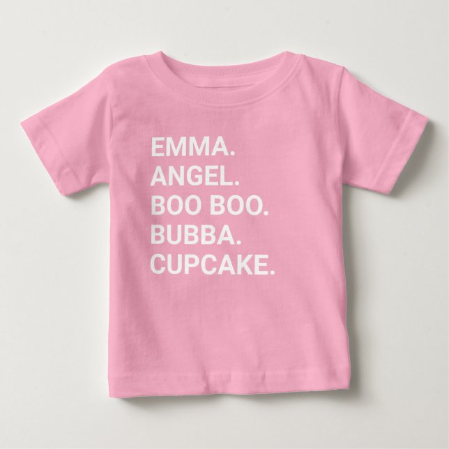 Camiseta Personalizada Com Apelido Para Bebês E Cr (Frente)