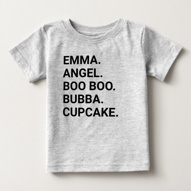 Camiseta Personalizada com Apodo para Bebês Crianç (Frente)