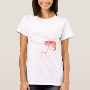 Camiseta Personalizada com Camarão Rosa