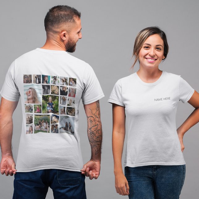 Camiseta Personalizada com Colagem de 24 Fotos (Criador carregado)