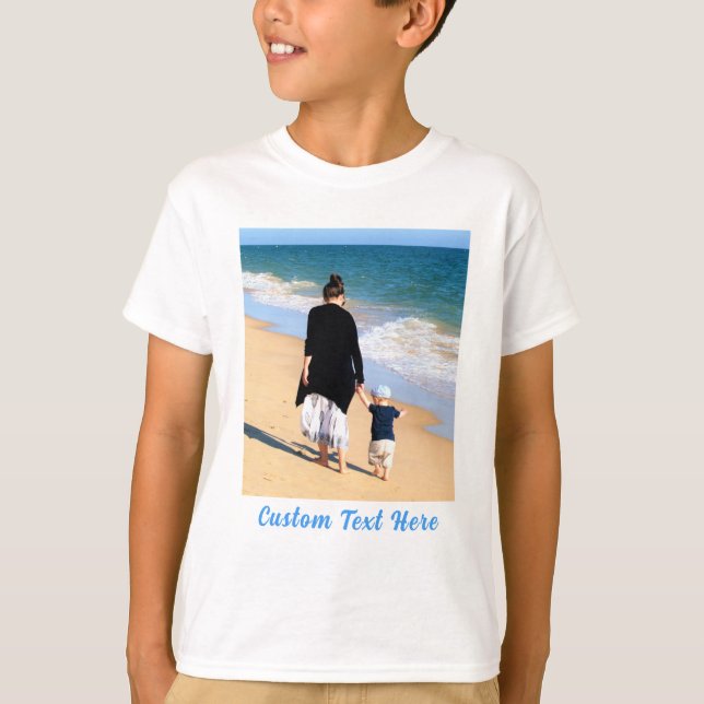 Camiseta Personalizada com Foto de Bebê Fofo e Tex (Frente)