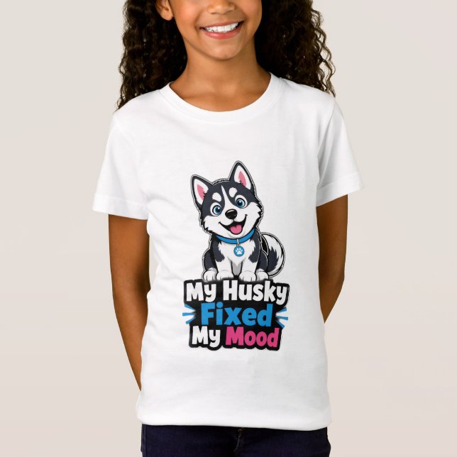 Camiseta Personalizada com Foto de Husky Husky Mel (Frente)