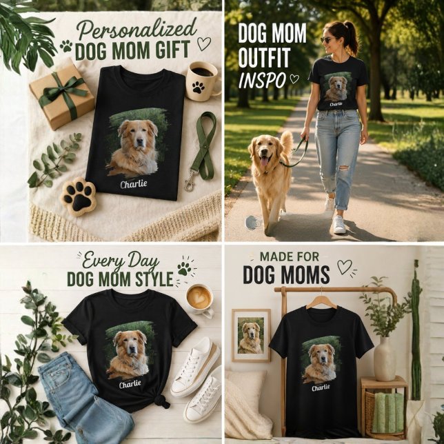 Camiseta Personalizada com Foto e Nome de Pet (Custom Pet Photo and Name T-Shirt)