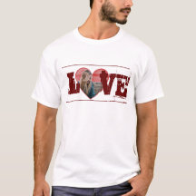 Camiseta personalizada com foto em forma de coraçã