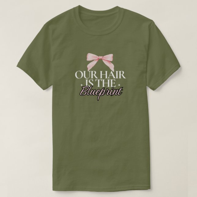 Camiseta Personalizada com Laço Rosa e Cabelo Pret (Frente do Design)