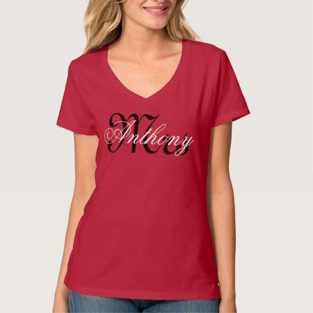 Camiseta Personalizada com Nome da Sra Mulheres De (Frente)