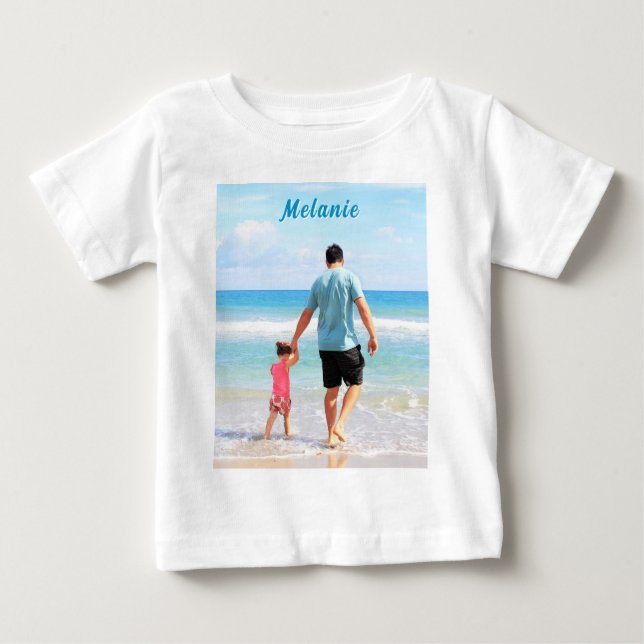 Camiseta Personalizada com Nome e Foto do Bebê (Frente)
