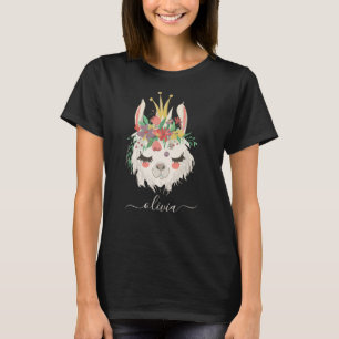 Camiseta Personalizada com Nome e Rosto de Lhama F