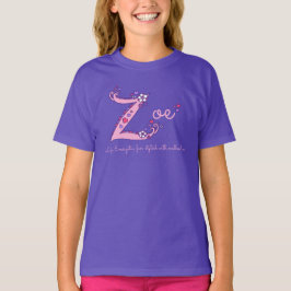 Camiseta personalizada com o significado do nome m
