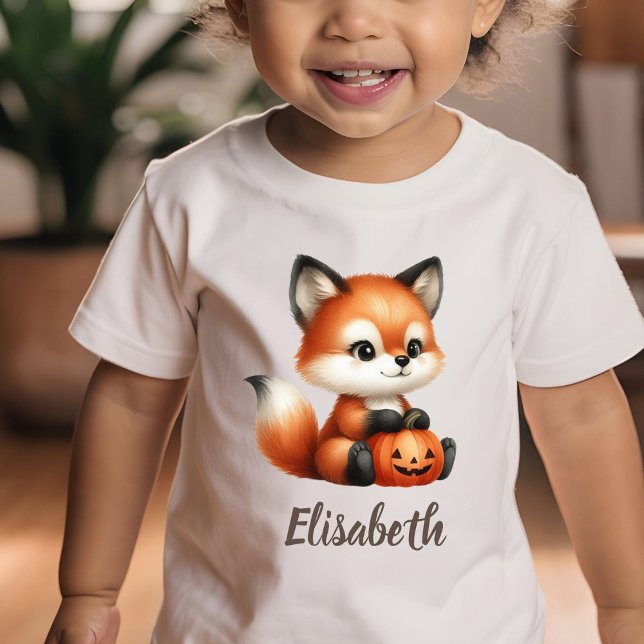 Camiseta Personalizada com Raposa Bebê Fofa e Abób (Criador carregado)