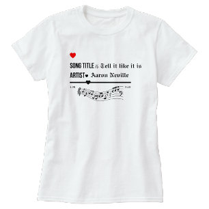 Camiseta Personalizada com Título da Música Favori