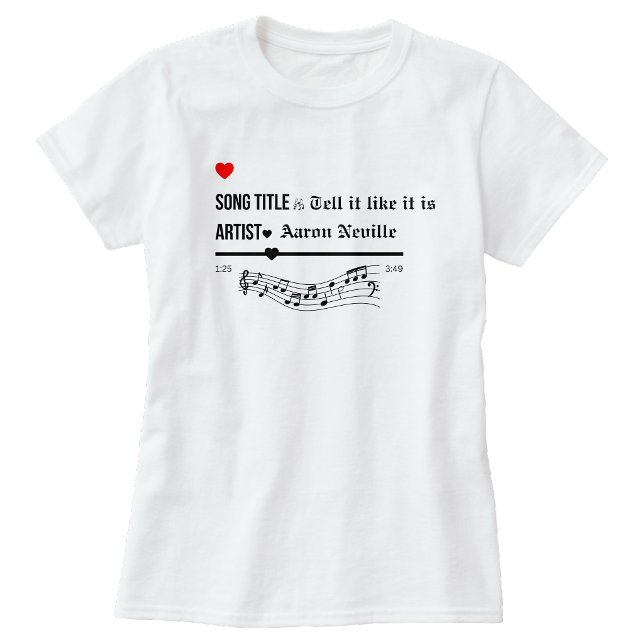Camiseta Personalizada com Título da Música Favori (Personalized Favorite song title Tshirt)