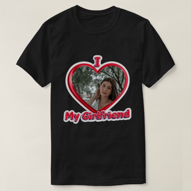 Camiseta Personalizada Coração Vermelho Eu Amo Min (Frente do Design)