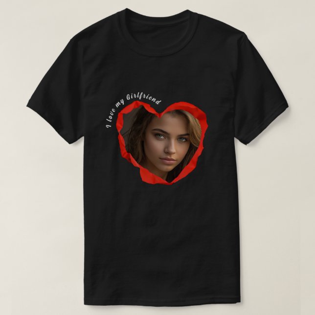 Camiseta Personalizada Coração Vermelho Eu Amo Min (Frente do Design)