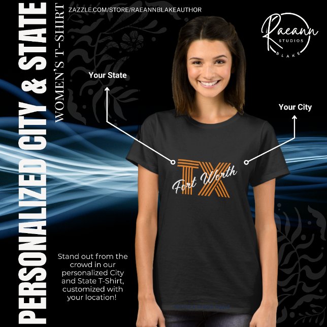 Camiseta Personalizada da Cidade e Estado (Criador carregado)