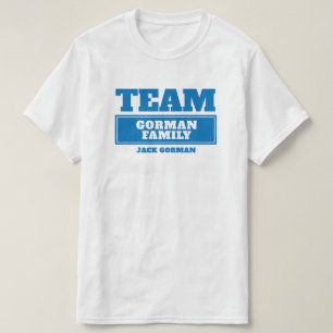 Camiseta personalizada da família ou do grupo azul