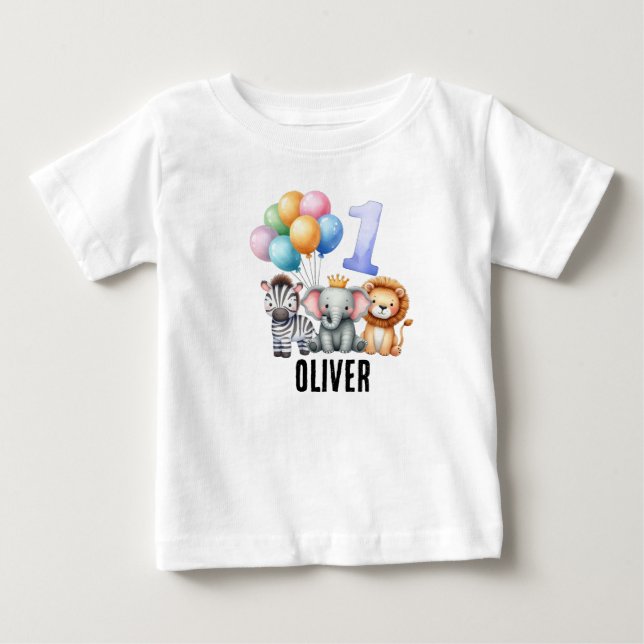 Camiseta personalizada de 1º aniversário de bebê m (Frente)