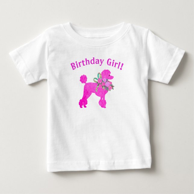 Camiseta Personalizada de Aniversário de Poodle Ro (Frente)