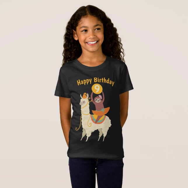 Camiseta Personalizada de Aniversário do Llama (Frente Completa)