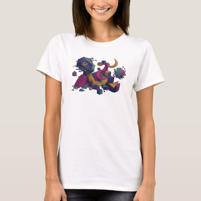 Camiseta Personalizada de Arte Abstrata da Marinha (Frente)