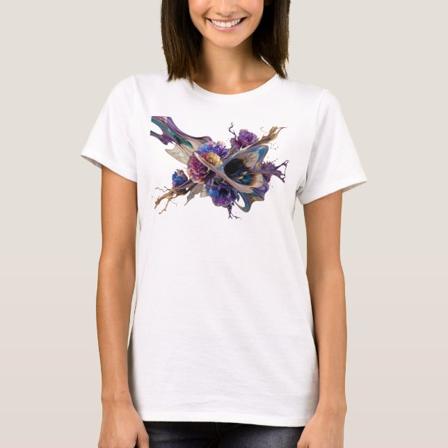 Camiseta Personalizada de Arte Abstrata em Dourado (Frente)