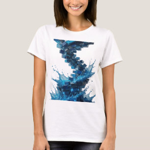 Camiseta Personalizada de Arte Abstrata em Prata L