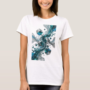 Camiseta Personalizada de ARTE ABSTRATA Prata Nova