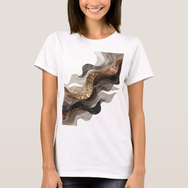 Camiseta Personalizada de ARTE ABSTRATA Prateada A (Frente)