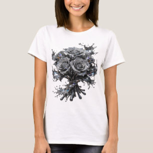 Camiseta Personalizada de ARTE ABSTRATA Prateada E