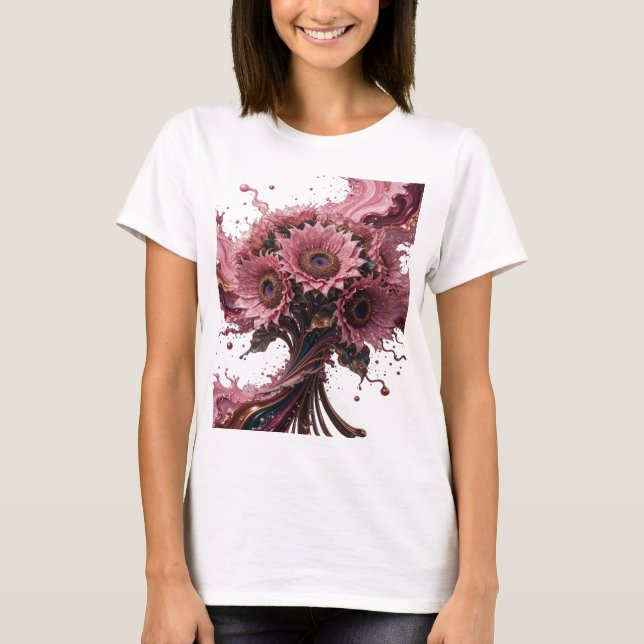 Camiseta Personalizada de ARTE ABSTRATA Prateada E (Frente)