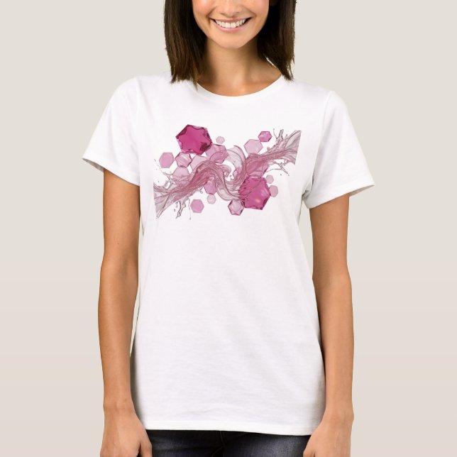 Camiseta Personalizada de ARTE ABSTRATA Rosa Engra (Frente)