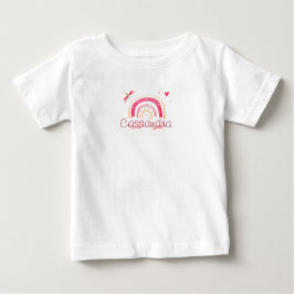 Camiseta personalizada de bebê com arco-íris aquar