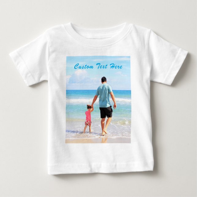 Camiseta Personalizada de Bebê com Foto e Texto (Frente)