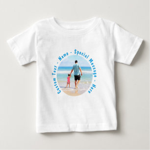 Camiseta Personalizada de Bebê com Foto e Texto Cu