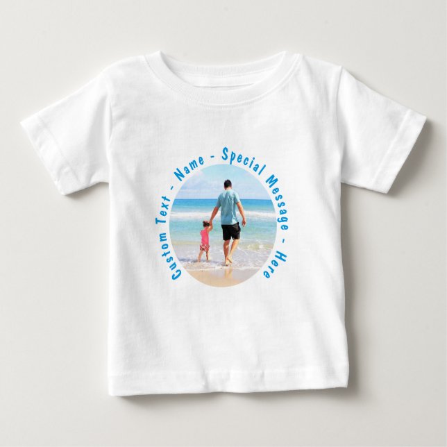 Camiseta Personalizada de Bebê com Foto e Texto Cu (Frente)