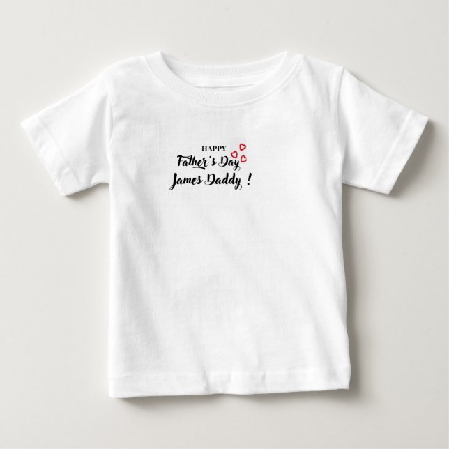 Camiseta Personalizada de Bebê Feliz Dia dos Pais  (Frente)