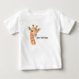 Camiseta Personalizada de Bebê Girafa Fofa