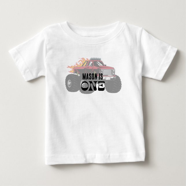Camiseta personalizada de caminhão monstro para an (Frente)
