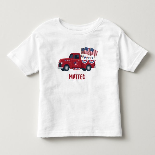 Camiseta Personalizada de Caminhonete para 4 de Ju (Frente)