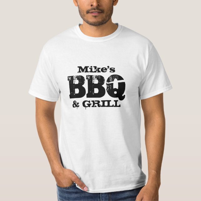 Camiseta personalizada de churrasco para homens ao (Frente)